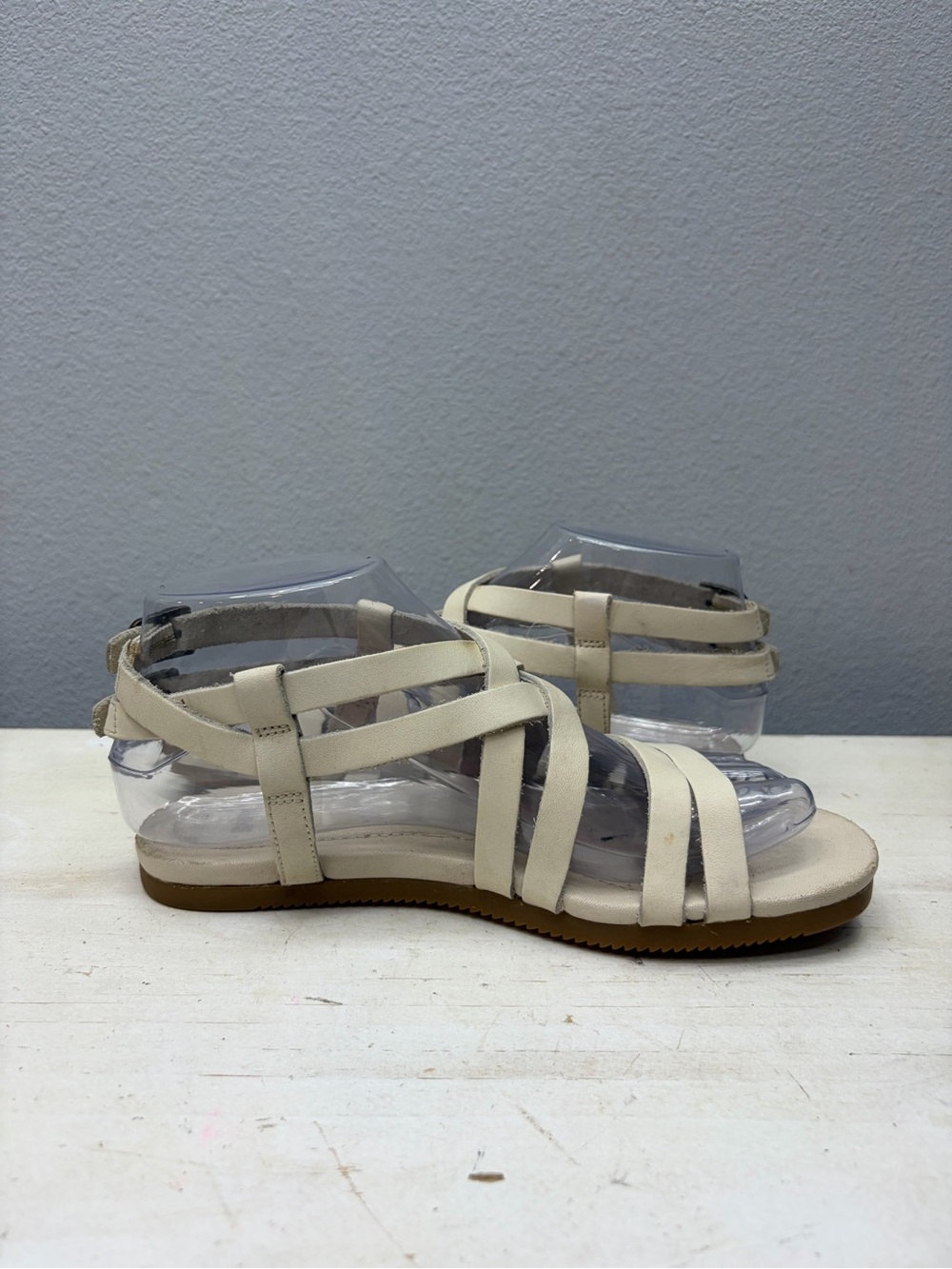 Teva Beige Leather Avalina Crossover Leather Gladiator Sandals Size 6 - Picture 2 of 8